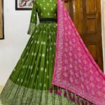 Beautiful lehenga choli for mehndi for bride