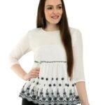 Embrodery Printed Top For Women