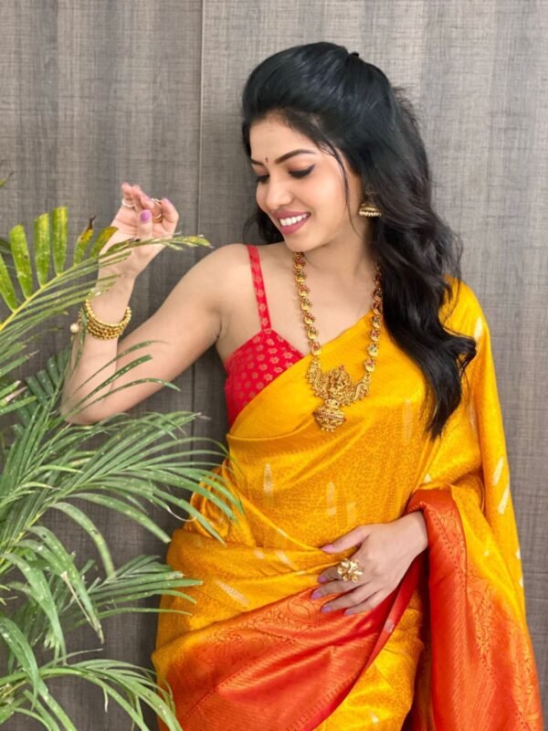 Yellow Silk Saree For Haldi Function