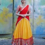 Yellow Half Saree For Party