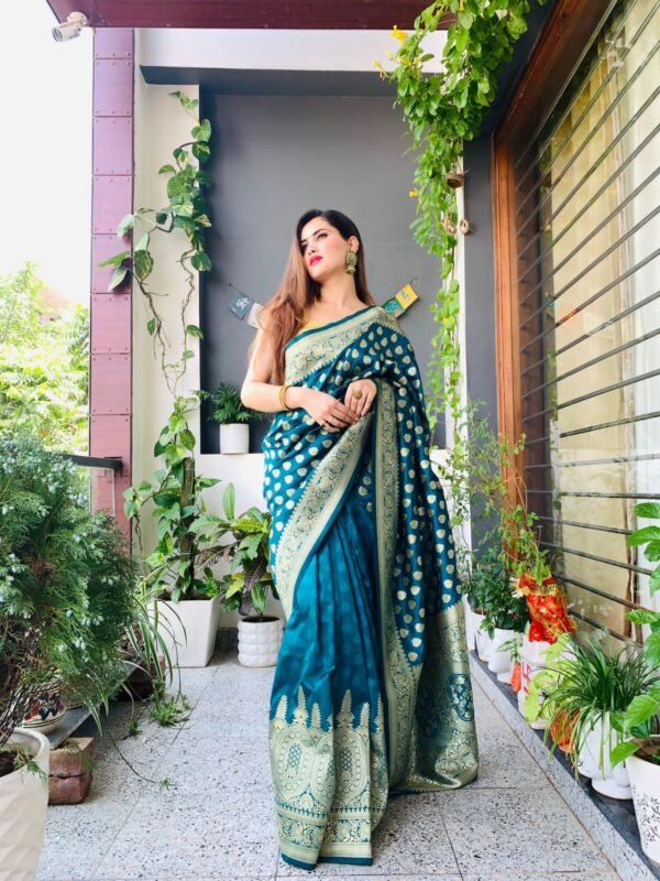 Blue Silk Saree For Party