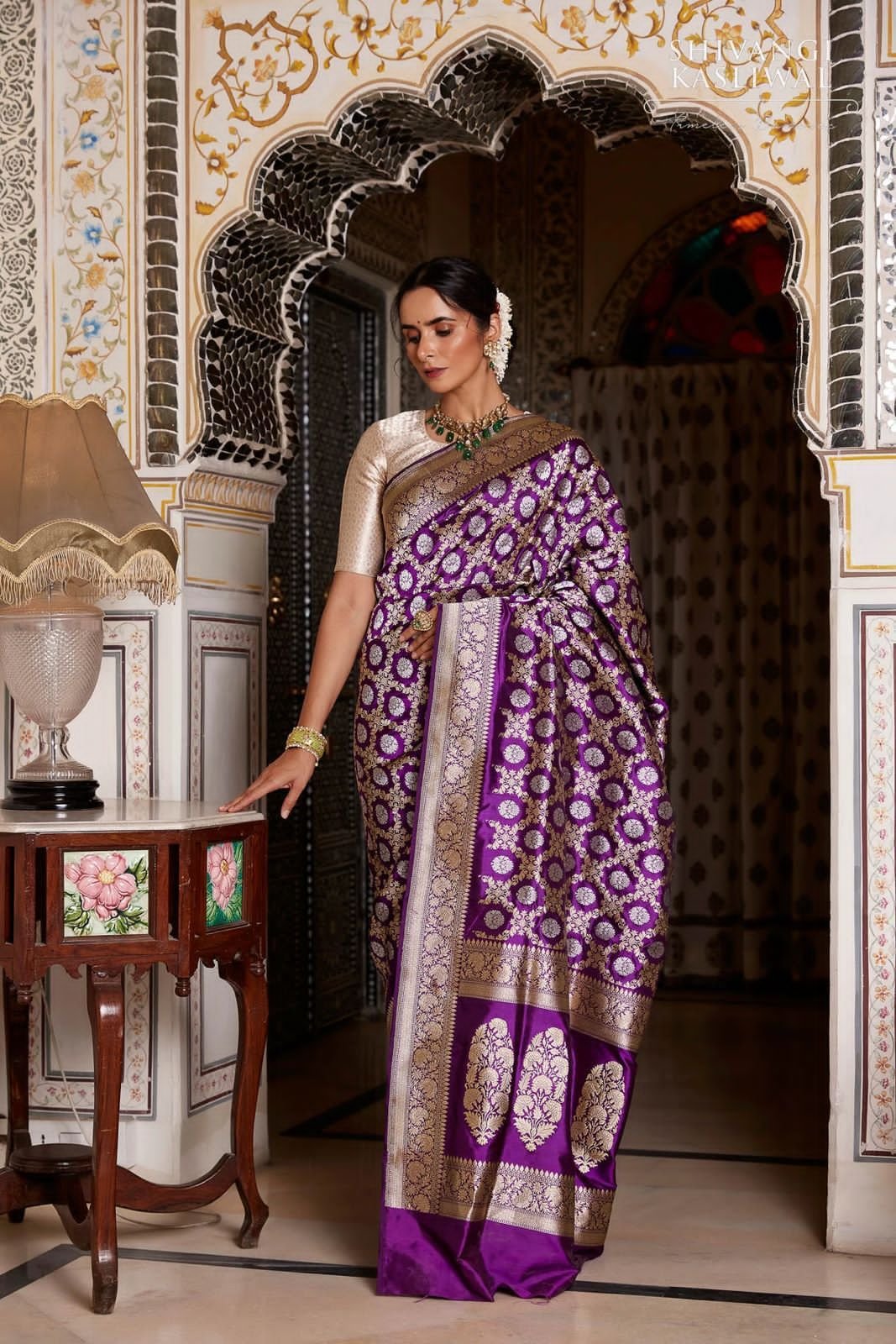 Simple and Glamorous Party Wear Saree - Evilato