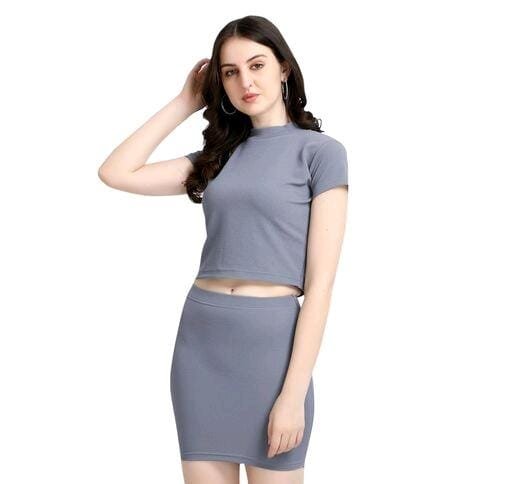 Stylish Party Wear Mini Skirt & Top Set - Evilato Online Shopping