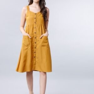 Knee Length Party Wear dungaree dress