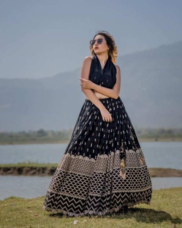 Black Party Wear Designer Lehenga Choli