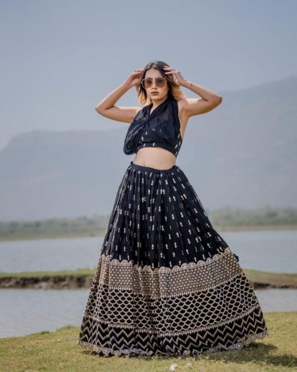 Black Party Wear Designer Lehenga Choli