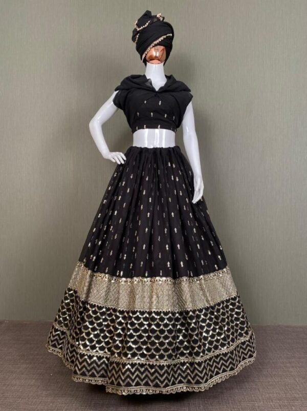 Black Party Wear Designer Lehenga Choli