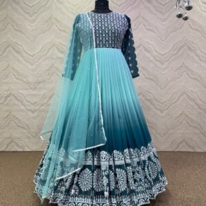 Beautiful Party Wear Indian Gown With Dupatta