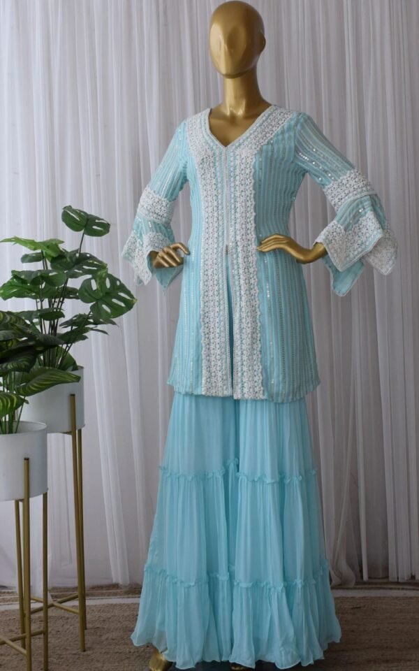 Latest Designer Party Wear Kurti Sharara