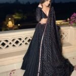 Fancy Party Wear Black Lehenga Choli with Dupatt