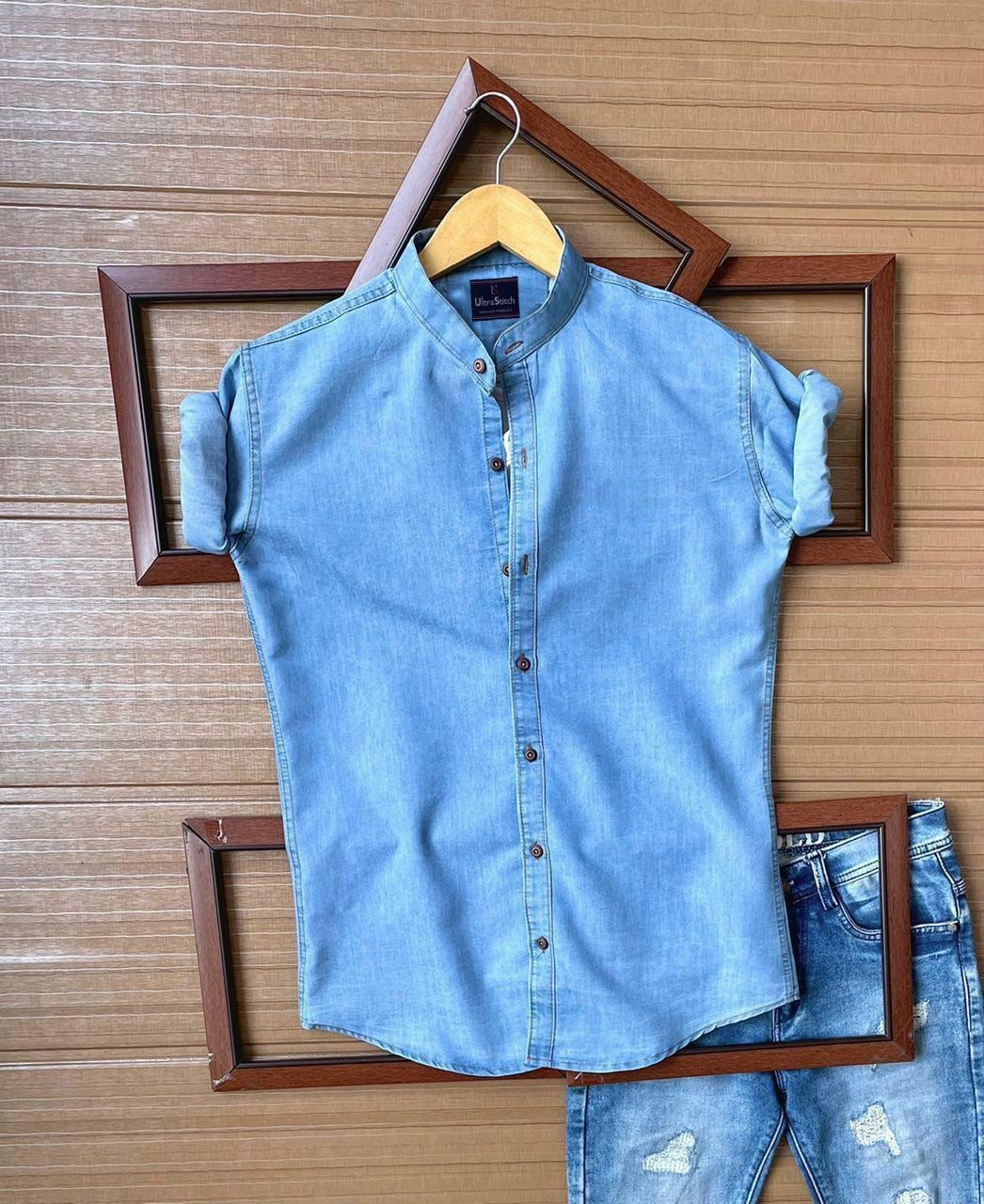 Midnight Blue Casual Textured Premium Cotton Button-Down Shirt For Men