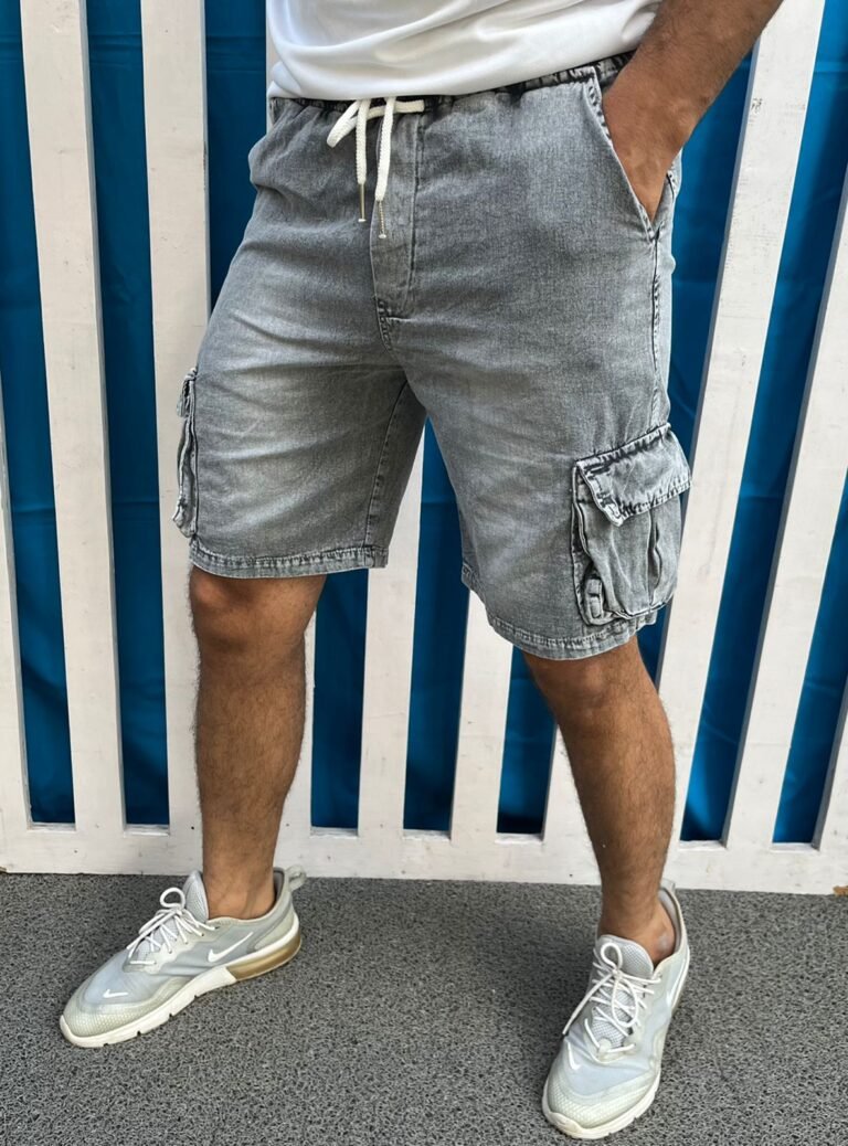 Men's Denim Cargo Shorts - Evilato