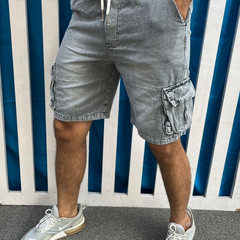 Men's Denim Cargo Shorts - Evilato