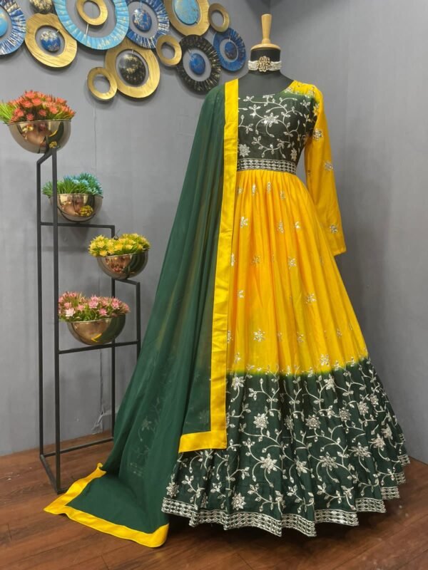 Beautiful Gown For Haldi Function For Bride