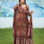 Printed Party wear Gown With Dupatta