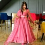 Designer Pink Gown with duatta For Girls