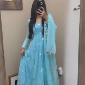 Beautiful Party Wear Gown With Dupatta