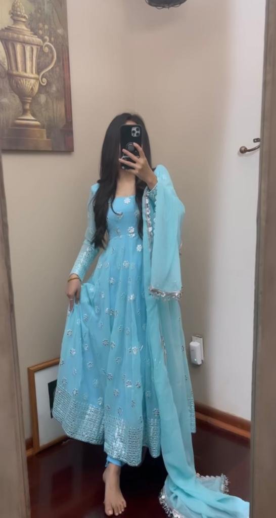 Beautiful Party Wear Gown With Dupatta
