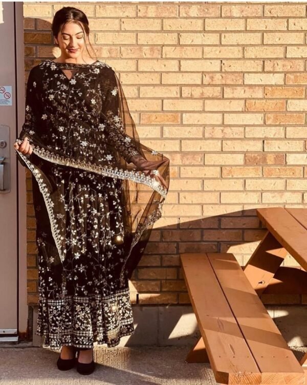 Party Wear Embroidery Gown With Dupatta