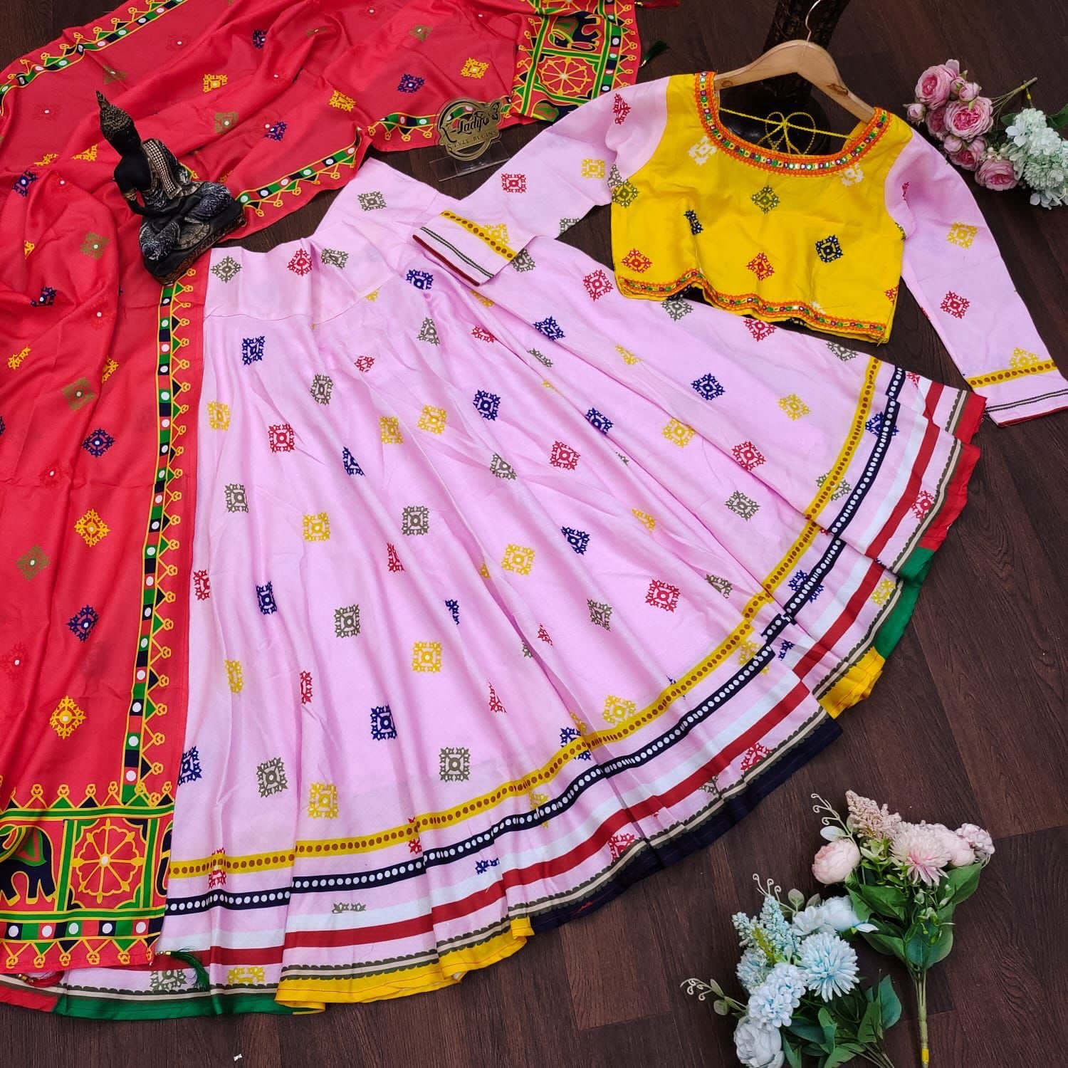 Bridal Ghagra Choli Peach Colour with Designer Blouse and Cape Dupatta -  MemSaheb