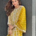 Yellow Kurti Sharara For haldi function for Girls