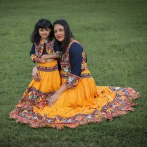 Navratri lehenga choli for mother and daughter