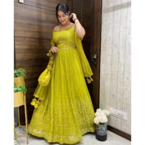 Green Mehndi Dress For Bride