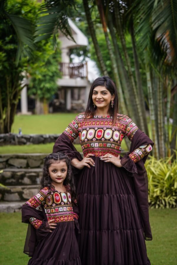 Mother Daughter Party Wear Gown Combo