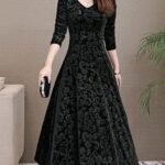 Long Party Wear Wollen Dress For Women