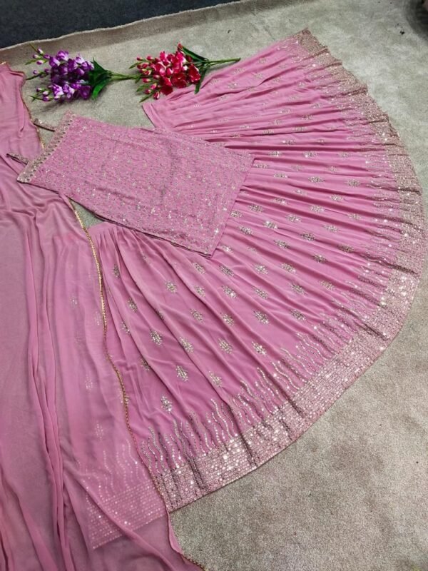 Pink Kurti Lehenga Dress For Wedding Function For Girls