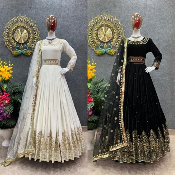 Fancy Gown With Dupatta for Indian Wedding