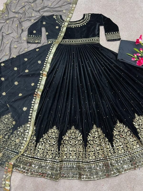 Fancy Gown With Dupatta for Indian Wedding