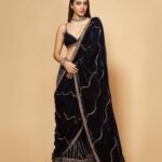 Black Party Wear Sequence Saree