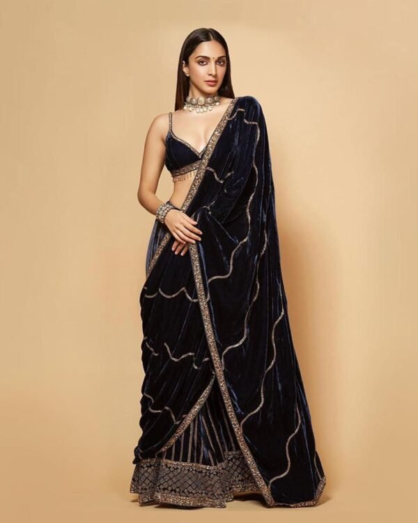 Black Party Wear Sequence Saree