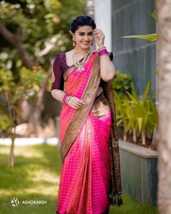 Stylish Party Wear South Indian Style Silk Saree