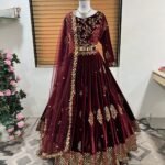 Designer Velvet Lehenga Choli For Winter Weddings