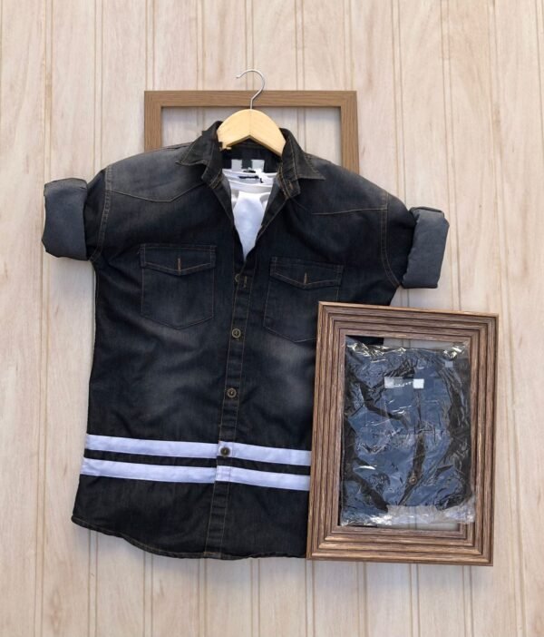 Men's Party Wear Denim Shirt