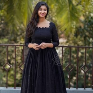 Black Gown With Dupatta For Women