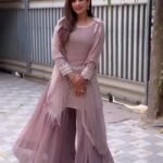 Pink Latest Designer Kurti Sharara For Girls