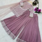 Pink Latest Designer Kurti Sharara For Girls