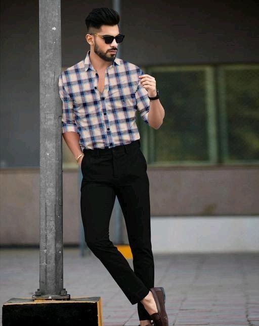 Stylish Party Wear Check Shirt And Trouser Combo For Men  Evilato