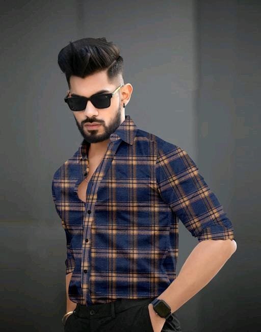 Stylish Party Wear Check Shirt And Trouser Combo For Men - Evilato