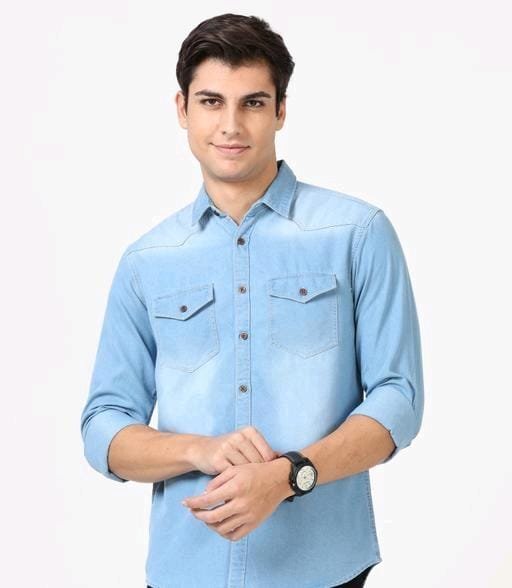 Buy Southbay Men Blue Denim Casual Shirt online